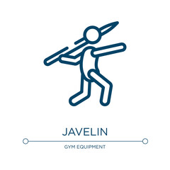 Javelin icon. Linear vector illustration from sport equipment collection. Outline javelin icon vector. Thin line symbol for use on web and mobile apps, logo, print media.