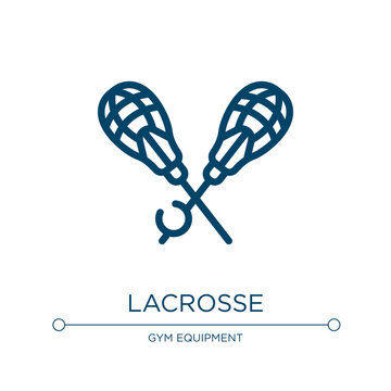Lacrosse icon. Linear vector illustration from sport equipment collection. Outline lacrosse icon vector. Thin line symbol for use on web and mobile apps, logo, print media.