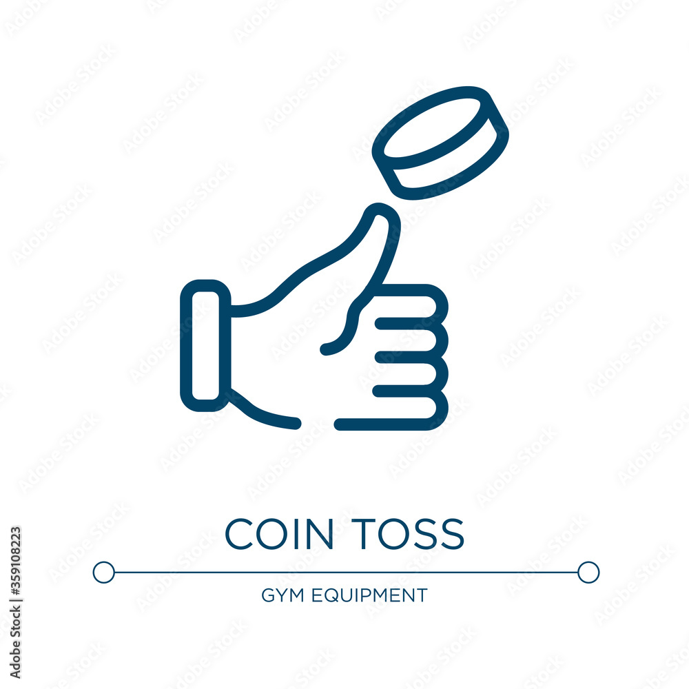 Poster coin toss icon. linear vector illustration from soccer collection. outline coin toss icon vector. th