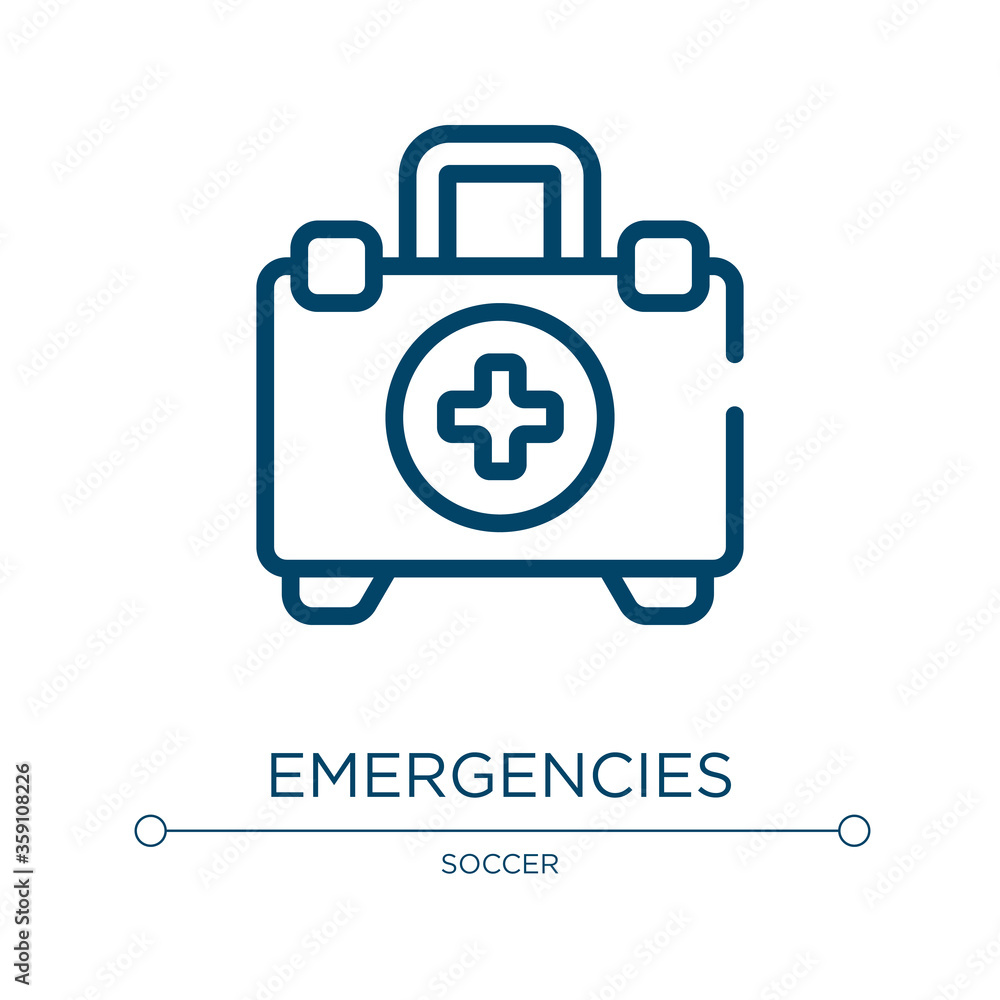 Aufkleber emergencies icon. linear vector illustration from soccer collection. outline emergencies icon vector