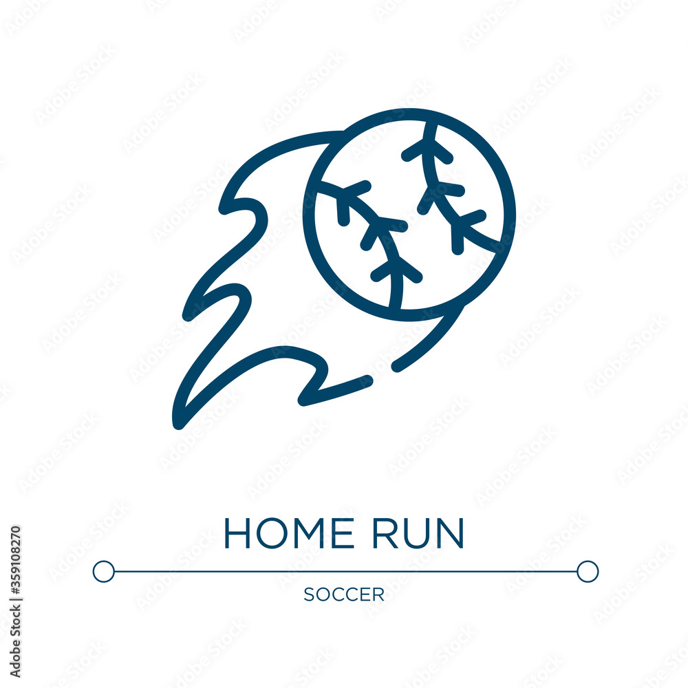 Poster home run icon. linear vector illustration from baseball collection. outline home run icon vector. th