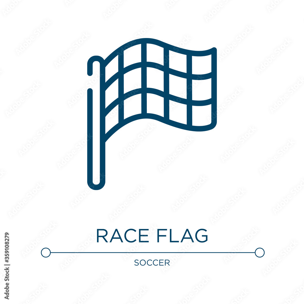 Poster race flag icon. linear vector illustration from sport collection. outline race flag icon vector. thi