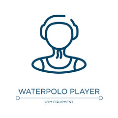 Waterpolo player icon. Linear vector illustration from sport avatars collection. Outline waterpolo player icon vector. Thin line symbol for use on web and mobile apps, logo, print media.