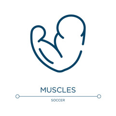 Muscles icon. Linear vector illustration from sports & games collection. Outline muscles icon vector. Thin line symbol for use on web and mobile apps, logo, print media.