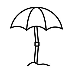 striped umbrella line style icon vector design