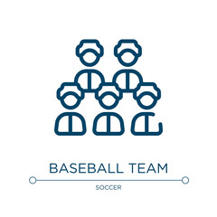 Baseball team icon. Linear vector illustration from baseball collection. Outline baseball team icon vector. Thin line symbol for use on web and mobile apps, logo, print media.
