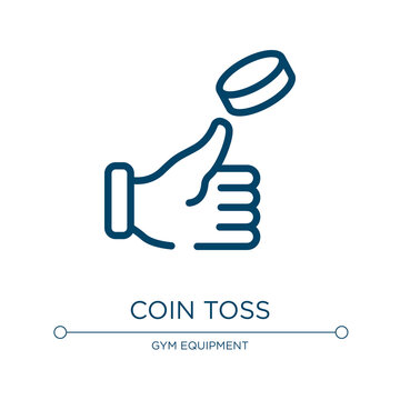 Coin Toss Icon. Linear Vector Illustration From Soccer Collection. Outline Coin Toss Icon Vector. Thin Line Symbol For Use On Web And Mobile Apps, Logo, Print Media.