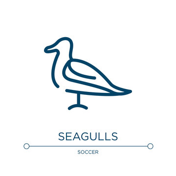 Seagulls icon. Linear vector illustration from surf collection. Outline seagulls icon vector. Thin line symbol for use on web and mobile apps, logo, print media.