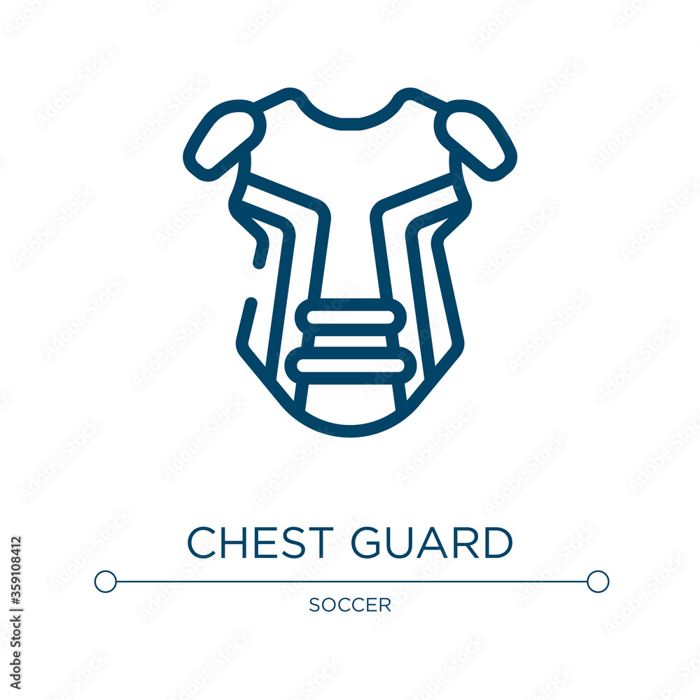 Poster chest guard icon. linear vector illustration from baseball collection. outline chest guard icon vect