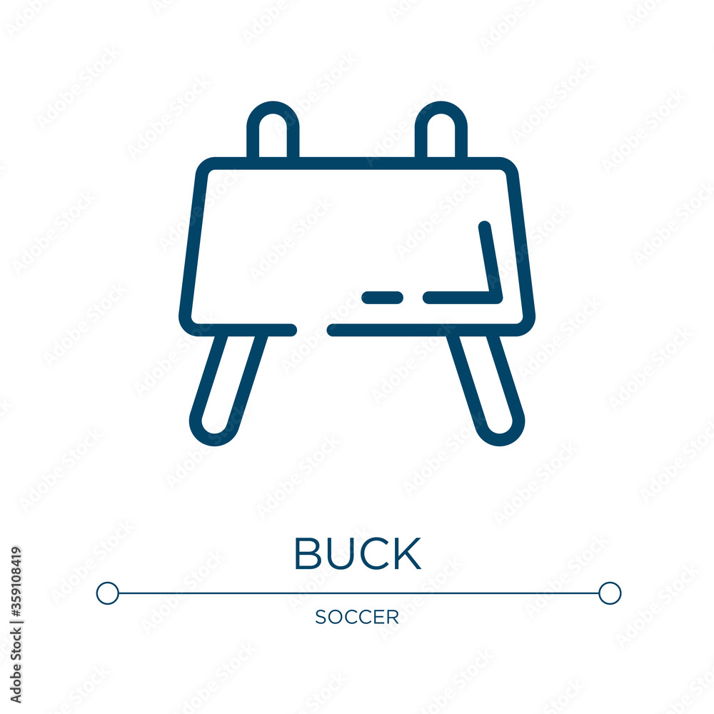 Poster buck icon. linear vector illustration from gym collection. outline buck icon vector. thin line symbo