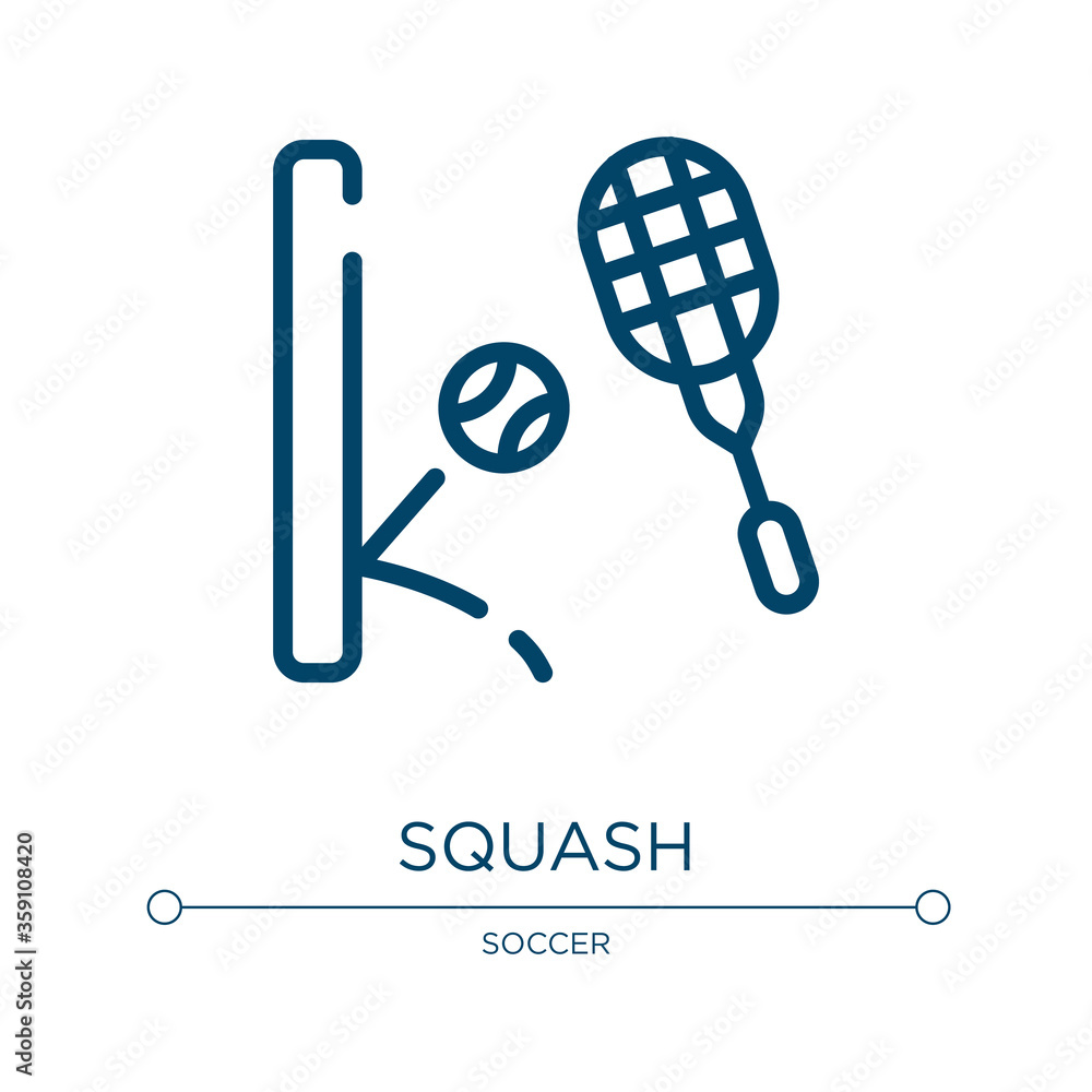 Poster squash icon. linear vector illustration from sports collection. outline squash icon vector. thin lin