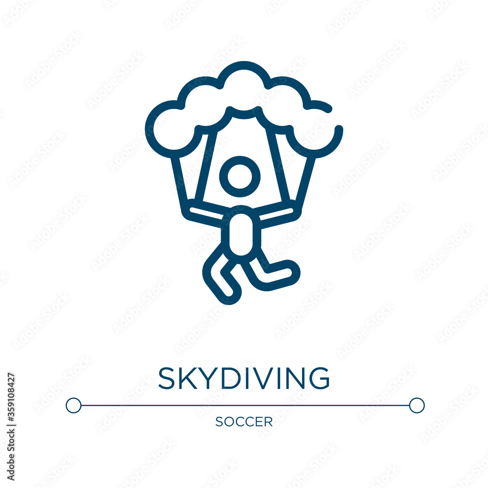 Poster skydiving icon. linear vector illustration from sports collection. outline skydiving icon vector. th