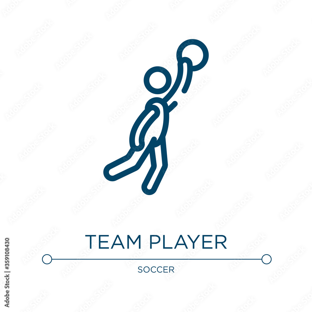 Poster team player icon. linear vector illustration from basketball collection. outline team player icon ve