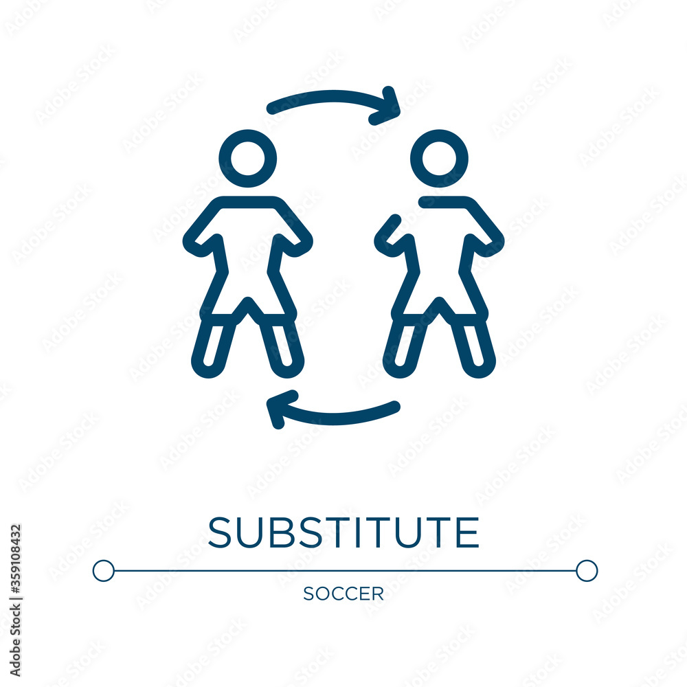 Aufkleber substitute icon. linear vector illustration from soccer collection. outline substitute icon vector. 