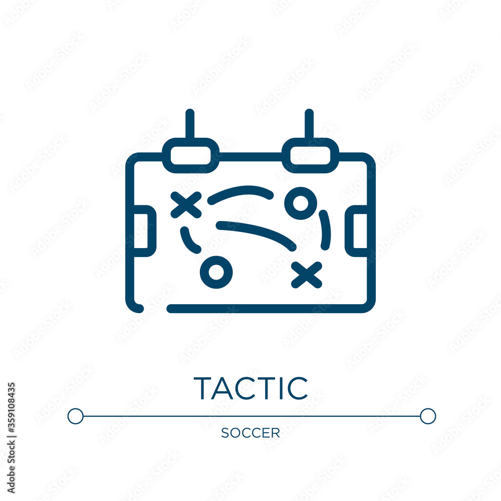 Poster tactic icon. linear vector illustration from soccer collection. outline tactic icon vector. thin lin