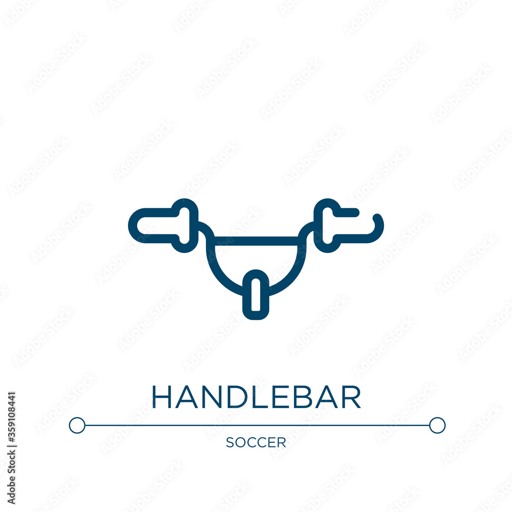 Poster handlebar icon. linear vector illustration from bicycle collection. outline handlebar icon vector. t