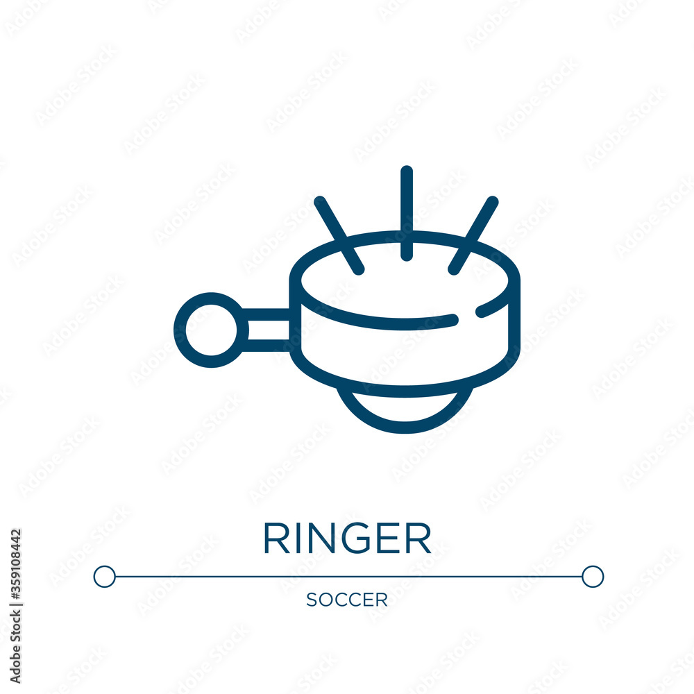 Poster ringer icon. linear vector illustration from bicycle collection. outline ringer icon vector. thin li