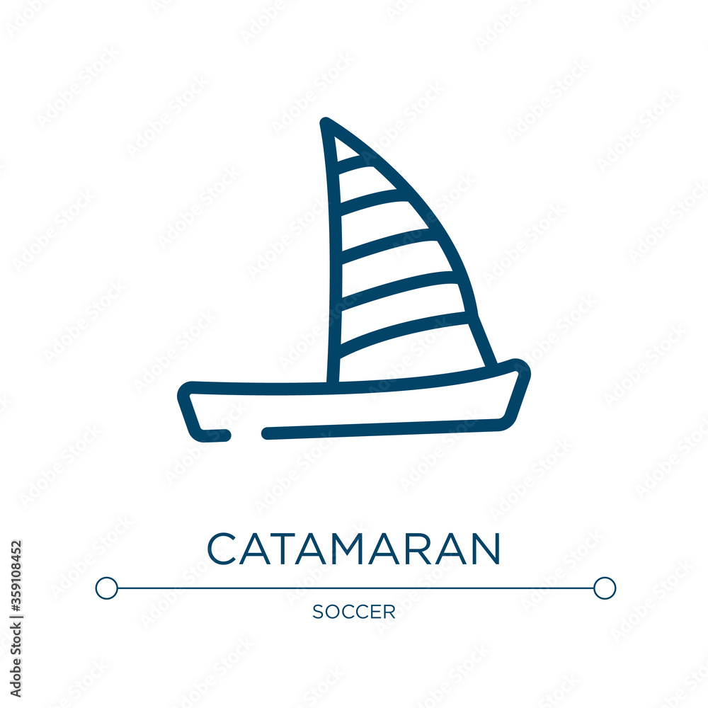 Poster catamaran icon. linear vector illustration from extreme sports collection. outline catamaran icon ve