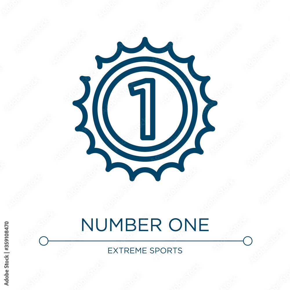 Poster number one icon. linear vector illustration from winning red collection. outline number one icon vec