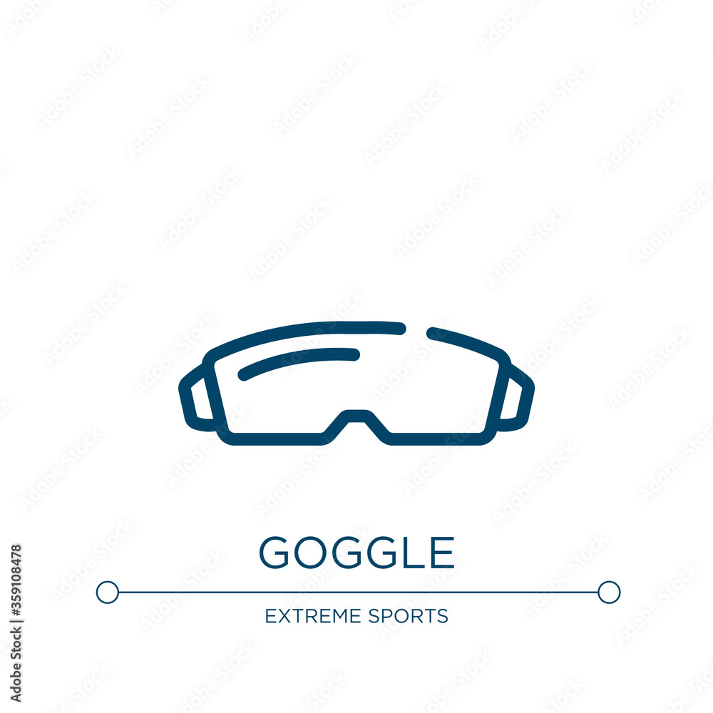 Poster goggle icon. linear vector illustration from paintball collection. outline goggle icon vector. thin 