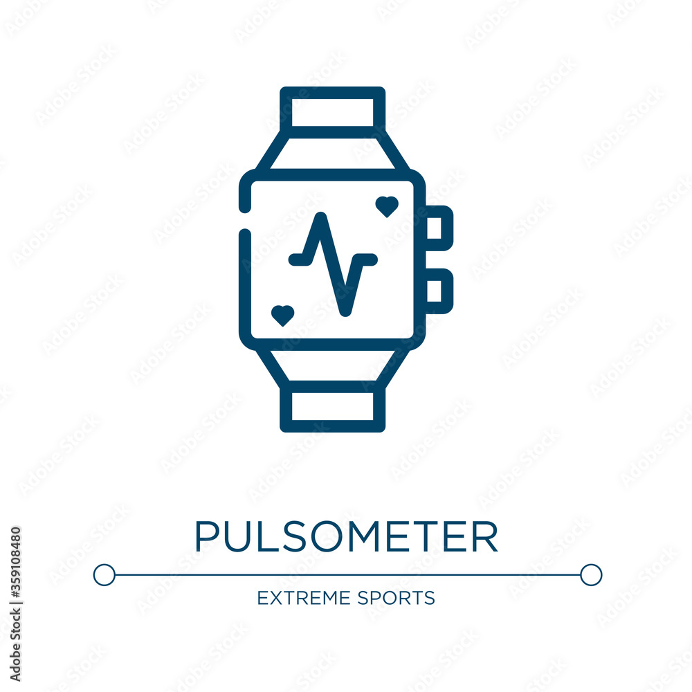 Poster pulsometer icon. linear vector illustration from bicycle racing collection. outline pulsometer icon 