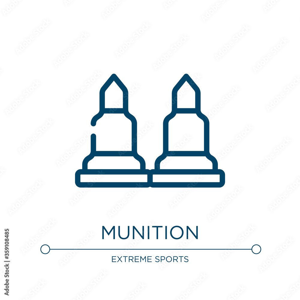 Poster munition icon. linear vector illustration from paintball collection. outline munition icon vector. t