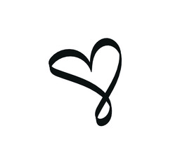 Heart doodle, handmade love icon.