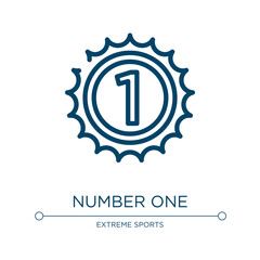 Number one icon. Linear vector illustration from winning red collection. Outline number one icon vector. Thin line symbol for use on web and mobile apps, logo, print media.