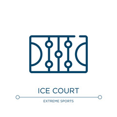 Ice court icon. Linear vector illustration from winter sport collection. Outline ice court icon vector. Thin line symbol for use on web and mobile apps, logo, print media.
