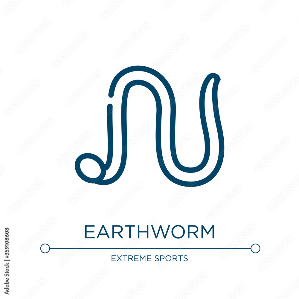 Poster earthworm icon. linear vector illustration from fisherman collection. outline earthworm icon vector.