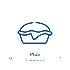 Pies icon. Linear vector illustration from fisherman collection. Outline pies icon vector. Thin line symbol for use on web and mobile apps, logo, print media.