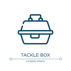 Tackle box icon. Linear vector illustration from fisherman collection. Outline tackle box icon vector. Thin line symbol for use on web and mobile apps, logo, print media.