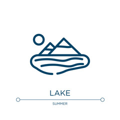Lake icon. Linear vector illustration from summer collection. Outline lake icon vector. Thin line symbol for use on web and mobile apps, logo, print media.