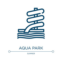 Aqua park icon. Linear vector illustration from summer collection. Outline aqua park icon vector. Thin line symbol for use on web and mobile apps, logo, print media.