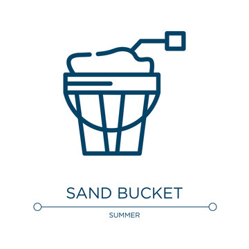 Sand bucket icon. Linear vector illustration from summer collection. Outline sand bucket icon vector. Thin line symbol for use on web and mobile apps, logo, print media.