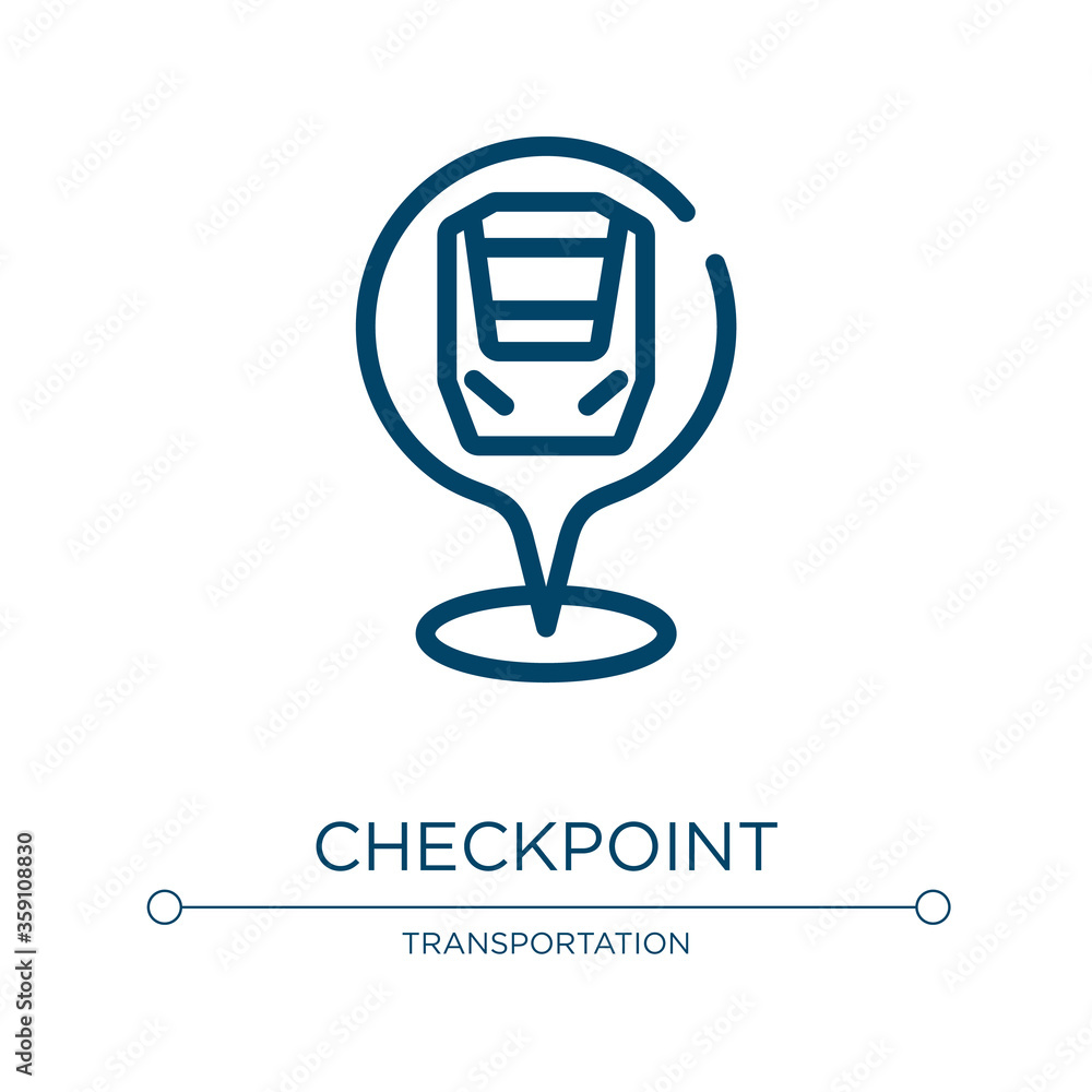 Poster checkpoint icon. linear vector illustration from train station collection. outline checkpoint icon v