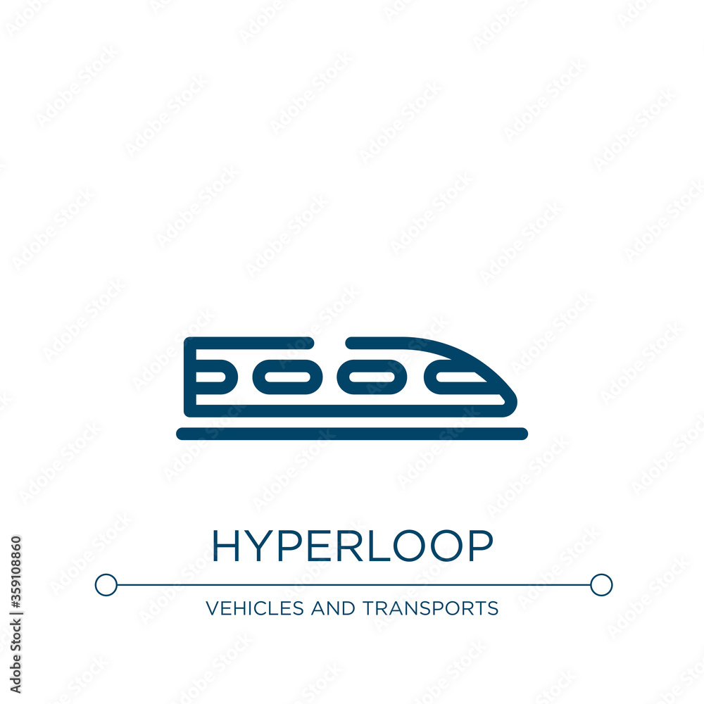 Poster hyperloop icon. linear vector illustration from public transportation collection. outline hyperloop 