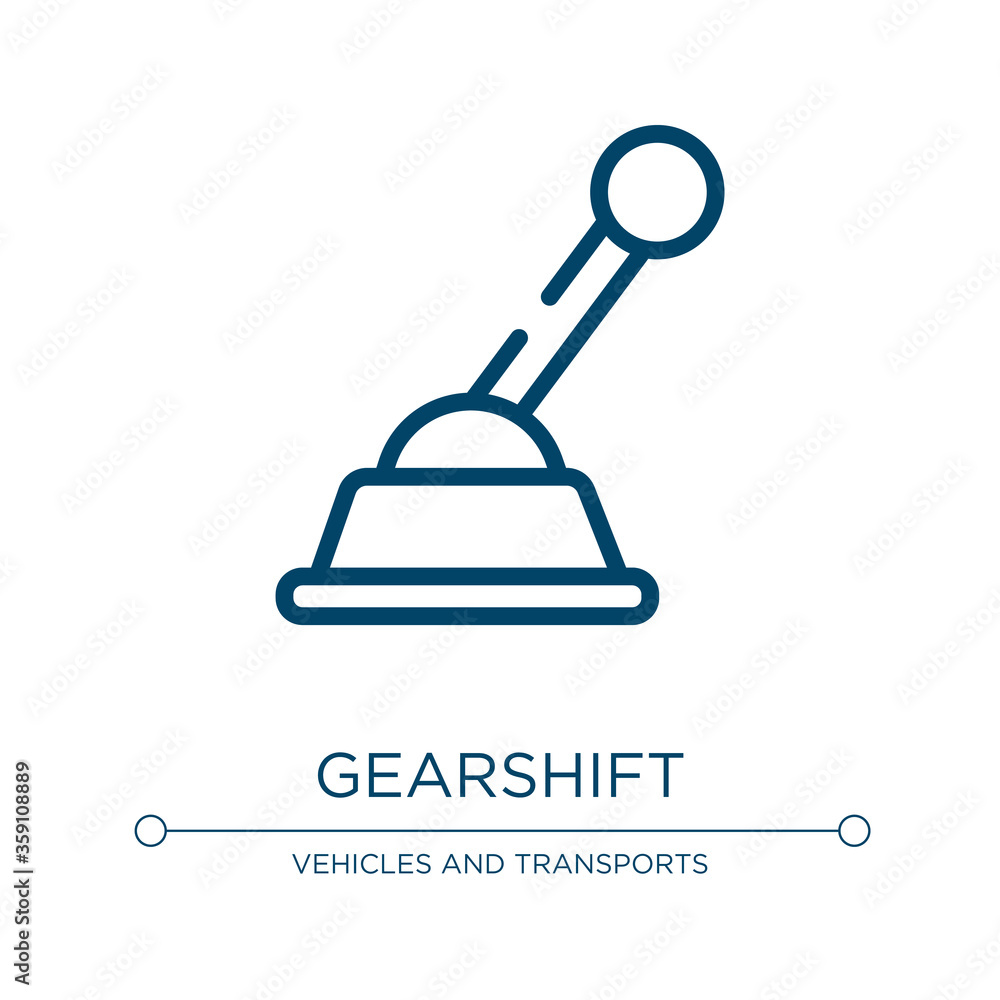 Poster gearshift icon. linear vector illustration from car repair collection. outline gearshift icon vector