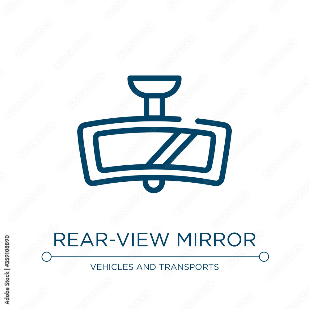 Poster rear-view mirror icon. linear vector illustration from car repair collection. outline rear-view mirr