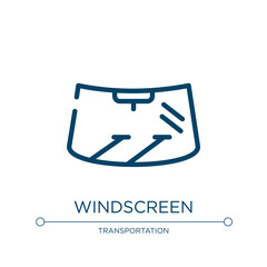 Windscreen icon. Linear vector illustration from car engine collection. Outline windscreen icon vector. Thin line symbol for use on web and mobile apps, logo, print media.