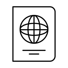 travel passport line style icon vector design