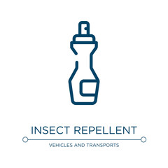 Insect repellent icon. Linear vector illustration from car wash collection. Outline insect repellent icon vector. Thin line symbol for use on web and mobile apps, logo, print media.