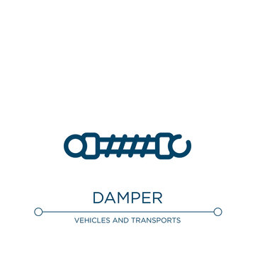 Damper icon. Linear vector illustration from car repair collection. Outline damper icon vector. Thin line symbol for use on web and mobile apps, logo, print media.
