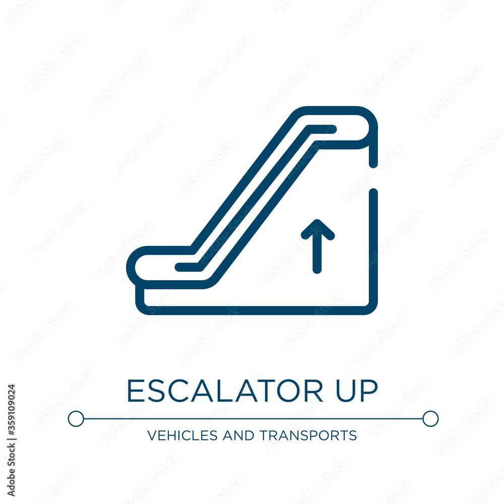 Aufkleber escalator up icon. linear vector illustration from aerodrome collection. outline escalator up icon v