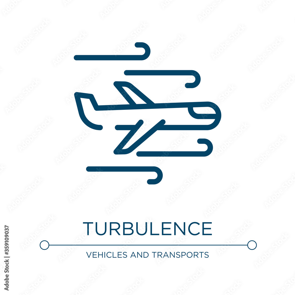Poster turbulence icon. linear vector illustration from airport collection. outline turbulence icon vector.