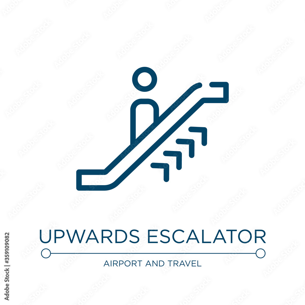 Aufkleber upwards escalator icon. linear vector illustration from airport and travel collection. outline upwar