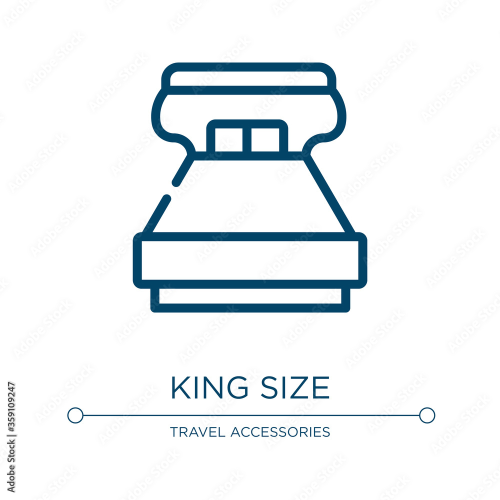 Poster king size icon. linear vector illustration from hotel services collection. outline king size icon ve