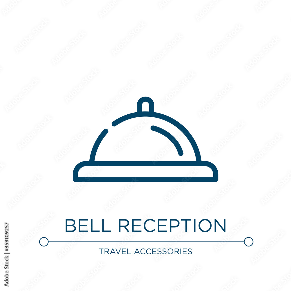 Poster bell reception icon. linear vector illustration from hotel services collection. outline bell recepti