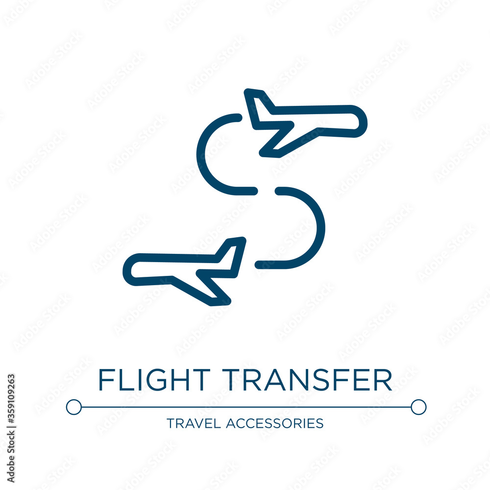 Poster flight transfer icon. linear vector illustration from airplane collection. outline flight transfer i