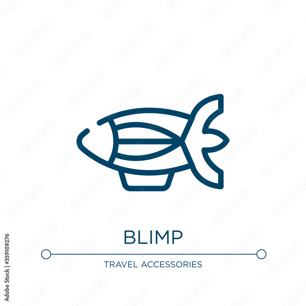 Poster blimp icon. linear vector illustration from vehicles and transport collection. outline blimp icon ve